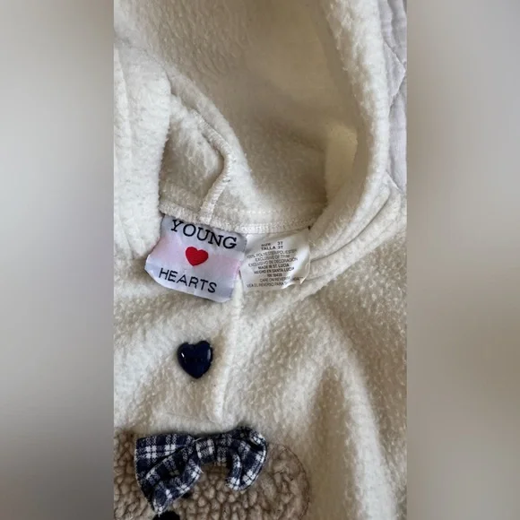 White cute young heart sweater for girls size 3T - Picture 3 of 4